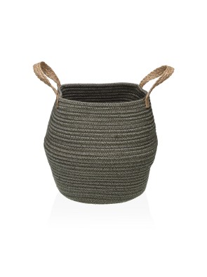 CESTA PARA LA ROPA MODELO REDONDEADA GRIS CLARO