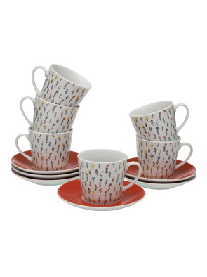 SET 6 TAZAS DE TE CON PLATO MODELO FLORYA