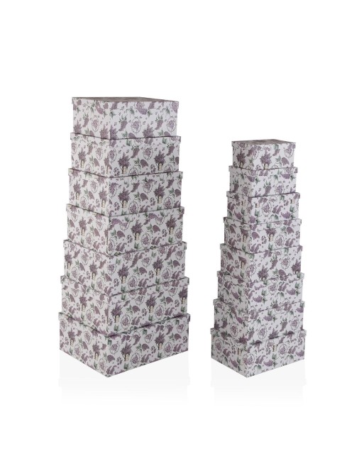 SET OF 15 MAUVE MODEL CARDBOARD BOXES