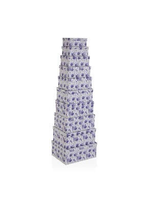 SET OF 10 CARDBOARD BOXES LAVENDER MODEL 2