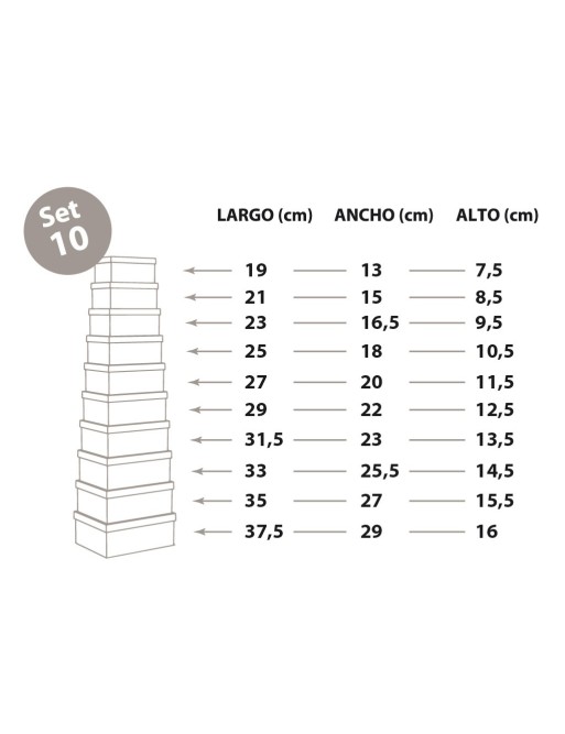 SET OF 10 CARDBOARD BOXES LAVENDER MODEL 2