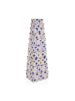 SET OF 10 CIRCULAR CARDBOARD BOXES