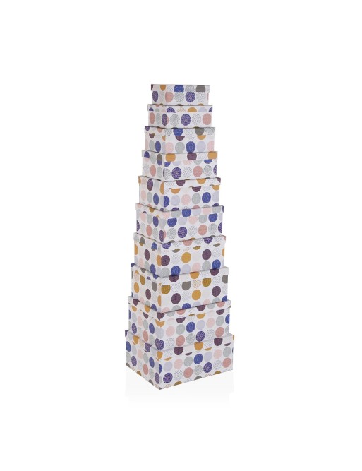 LOT DE 10 BOÎTES CIRCULAIRES EN CARTON