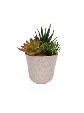 CERAMIC POT WITH ARTIFICIAL PLANT SUCCULENT MODEL 1