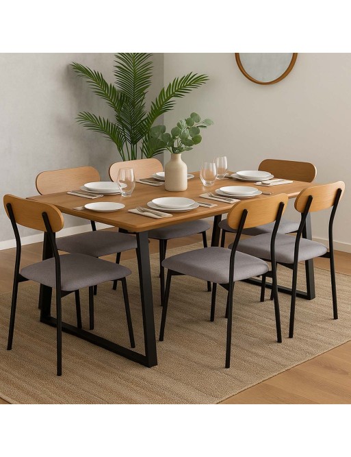 WOODEN AND METAL TABLE MODEL EIRA 160 CM WOODEN AND METAL TABLE MODEL EIRA 160 CM