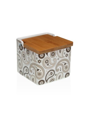 SALT SHAKER WITH BAMBOO LID MODEL NOIRA