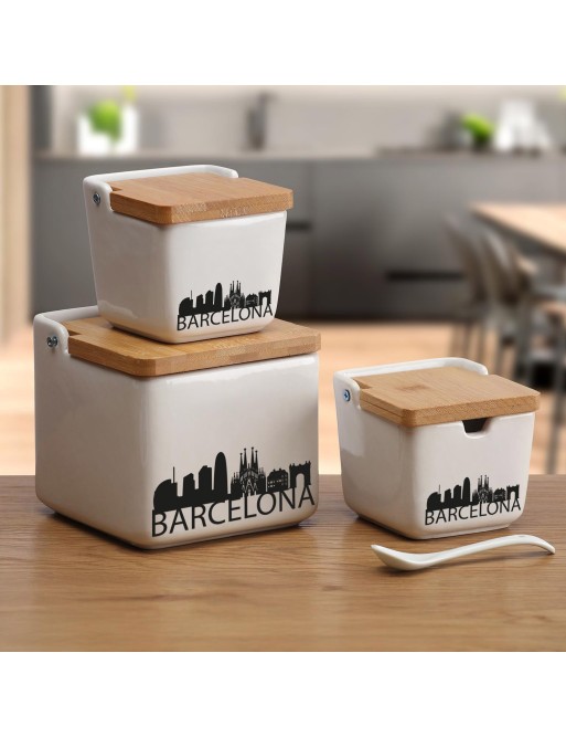 SALERO CON TAPA DE BAMBÚ MODELO BARCELONA CIUDAD SALERO CON TAPA DE BAMBÚ MODELO BARCELONA CIUDAD