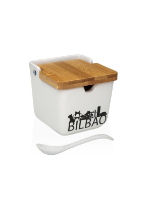 SUGAR BOWL WITH BAMBOO LID MODEL BILBAO