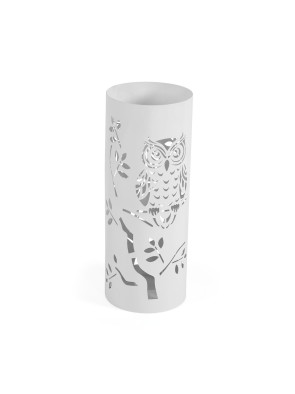 METALLIC UMBRELLA STAND MODEL NATURALE OWLS WHITE