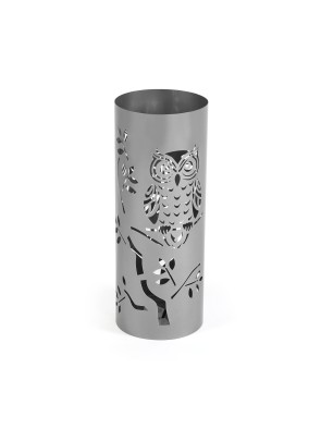 METALLIC UMBRELLA STAND MODEL NATURALE OWLS SILVER
