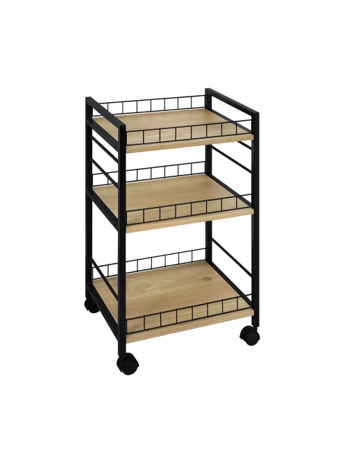KITCHEN CART WITH WHEELS AND 3 SHELVES MODEL TASTIA BLACK