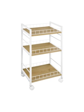KITCHEN CART WITH WHEELS AND 3 SHELVES MODEL TASTIA WHITE