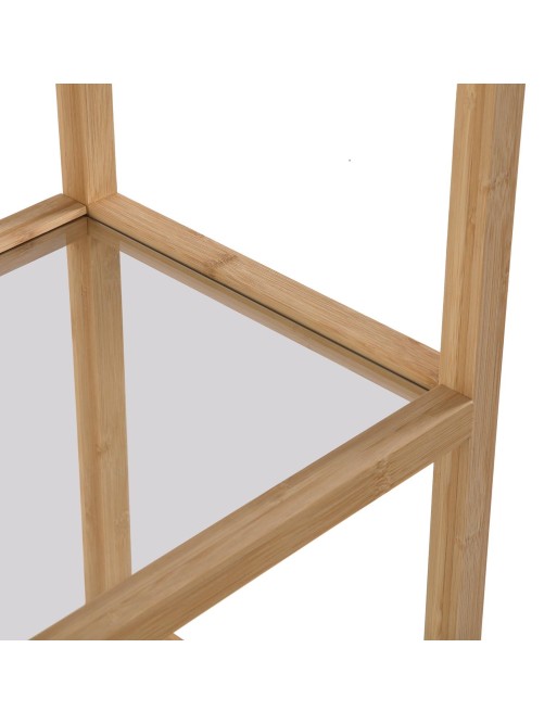 BAMBOO AND GLASS SHELF WITH 5 SHELVES MODEL NODO