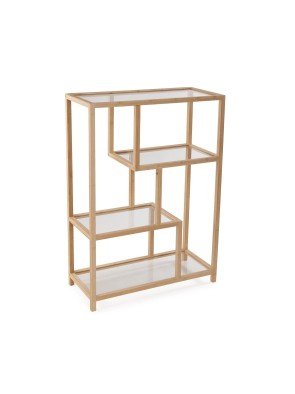BAMBOO AND GLASS SHELF WITH 4 SHELVES NODO MODEL