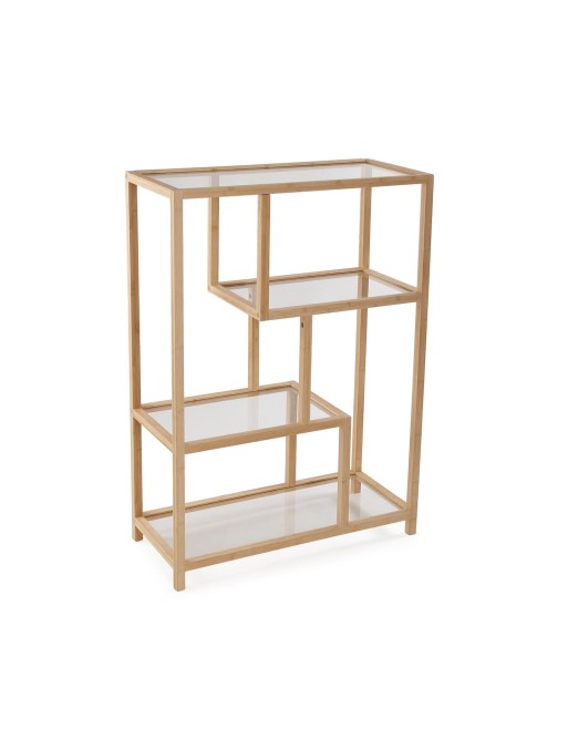ESTANTERIA BAMBU Y CRISTAL CON 4 ESTANTES MODELO NODO ESTANTERIA BAMBU Y CRISTAL CON 4 ESTANTES MODELO NODO