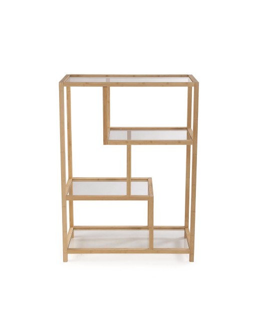 ESTANTERIA BAMBU Y CRISTAL CON 4 ESTANTES MODELO NODO ESTANTERIA BAMBU Y CRISTAL CON 4 ESTANTES MODELO NODO