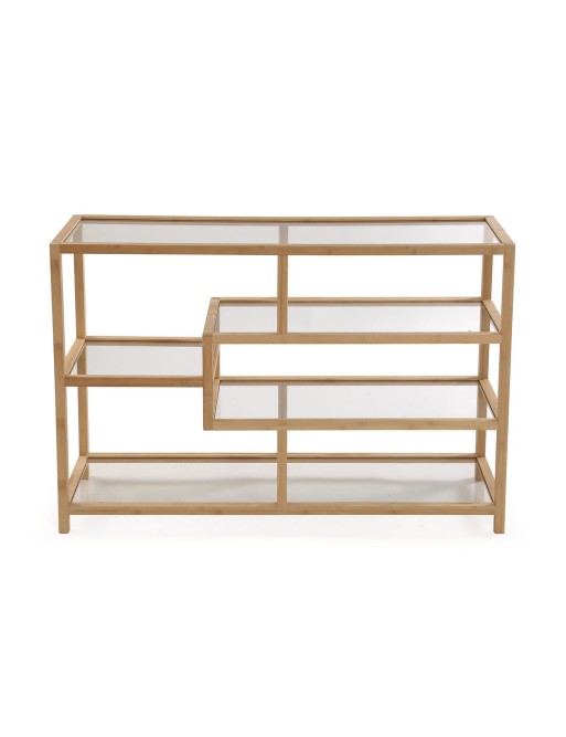 NIEDRIGES REGAL AUS BAMBUS UND GLAS MIT 4 REGALEN NODO MODELL NIEDRIGES REGAL AUS BAMBUS UND GLAS MIT 4 REGALEN NODO MODELL