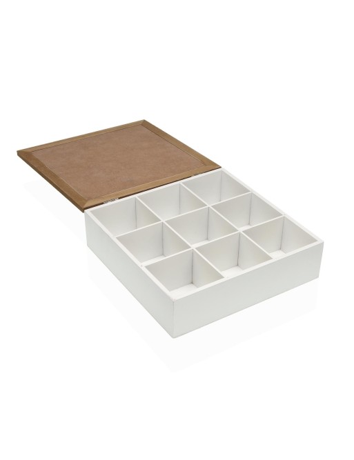 QUADRATISCHE SCHMUCKSCHATULLE AUS HOLZ MODELL FLORA