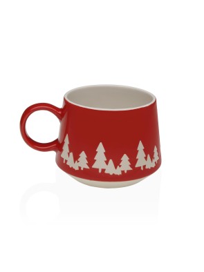 MUG O TAZA DE DESAYUNO MODELO PINE ROJO
