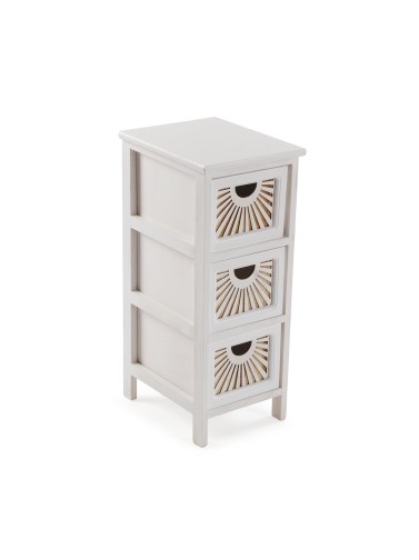 COMMODE DE SALLE DE BAIN AVEC 3 TIROIRS MODÈLE MYRA BLANC