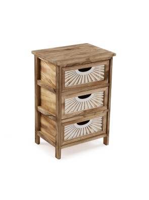 BATHROOM CHEST OF DRAWERS WITH 3 DRAWERS MODEL MYRA BROWN