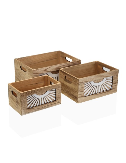 SET OF 3 WOODEN BOXES MODEL MYRA BROWN SET OF 3 WOODEN BOXES MODEL MYRA BROWN