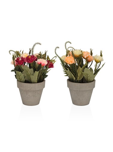 ASSORTIMENT DE POTS ARTIFICIELS MODÈLE ŒILLETS 26 CM