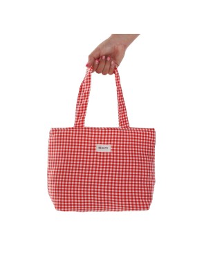BOLSA MODELO FORMATO VICHY ROJO