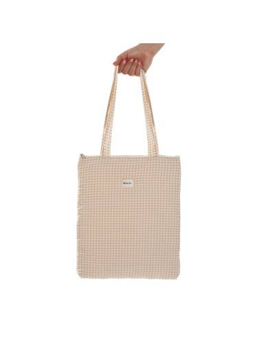 SAC FORMAT VICHY BEIGE 40x33 CM