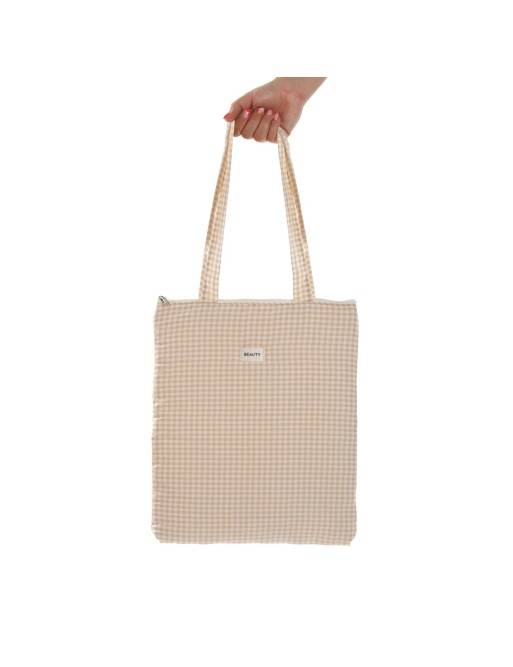 BOLSO MODELO FORMATO VICHY BEIGE 40x33 CM