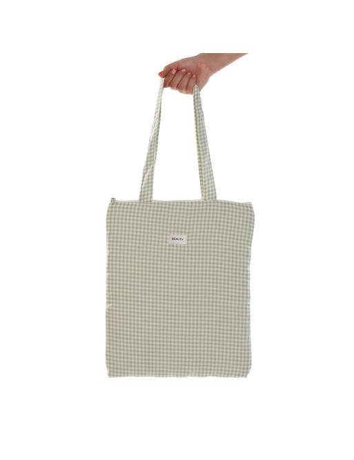 BOLSO MODELO FORMATO VICHY VERDE 40x33CM
