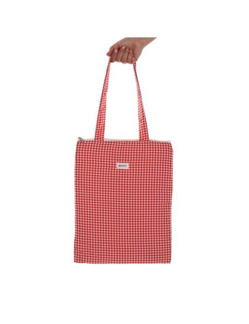 ROTE MODELLTASCHE IM VICHY-FORMAT 40x33 CM