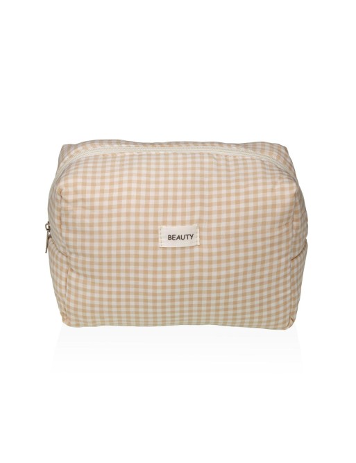 LARGE BEIGE VICHY MODEL TOILETRY BAG LARGE BEIGE VICHY MODEL TOILETRY BAG