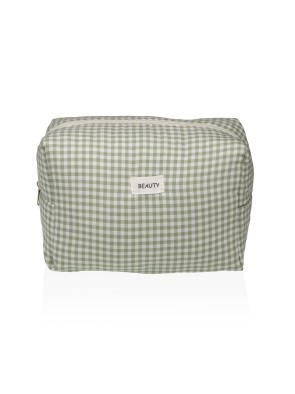GRANDE TROUSSE DE TOILETTE FORMAT VICHY VERTE