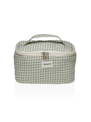 VICHY GREEN FORMAT TOILETRY BAG WITH HANDLE