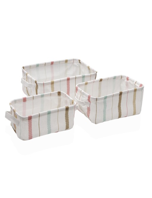 SET DE 3 CESTAS RECTANGULAR MODELO LINEAL