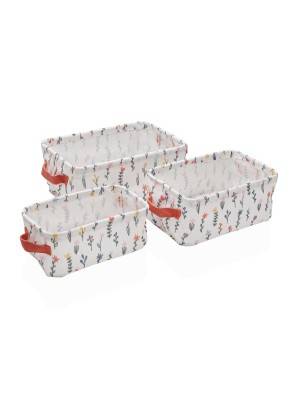 SET MIT 3 RECHTECKIGEN KÖRBEN MODELL FLORA