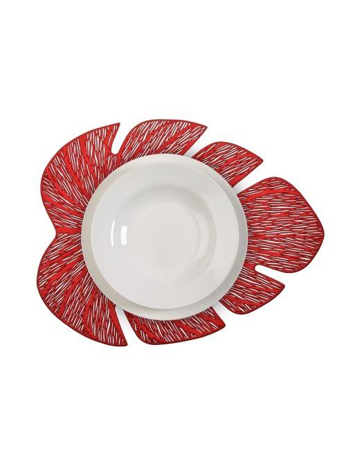 SALVAMANTEL O MANTEL INDIVIDUAL MODELO HOJA ROJO