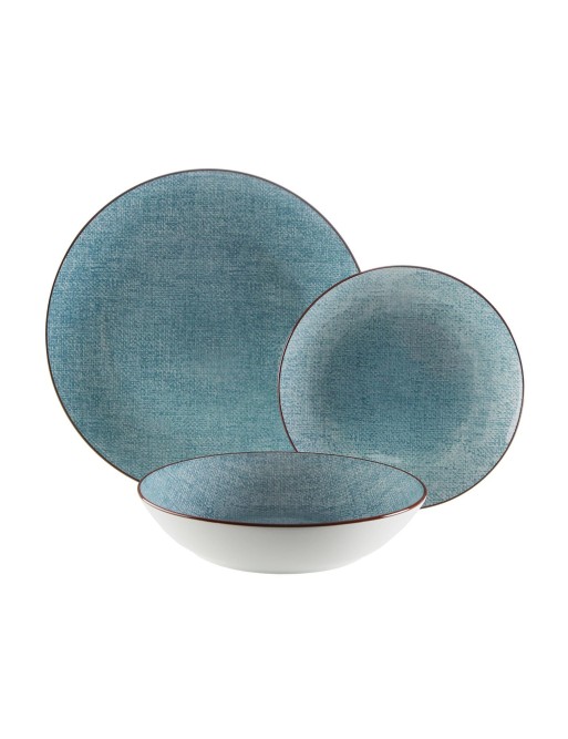 VAISSELLE TISSÉE BLEUE MODÈLE 18 PIÈCES VAISSELLE TISSÉE BLEUE MODÈLE 18 PIÈCES