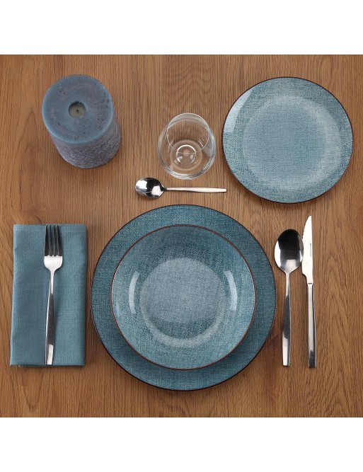 BLUE WOVEN TABLEWARE MODEL 18 PIECES BLUE WOVEN TABLEWARE MODEL 18 PIECES