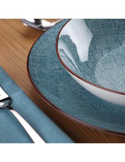 BLUE WOVEN TABLEWARE MODEL 18 PIECES BLUE WOVEN TABLEWARE MODEL 18 PIECES