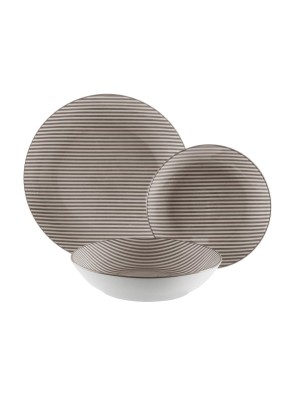 VAJILLA MODELO TRAZZO GRIS 18 PIEZAS