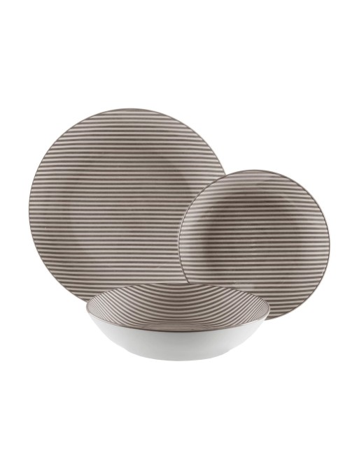 VAJILLA MODELO TRAZZO GRIS 18 PIEZAS