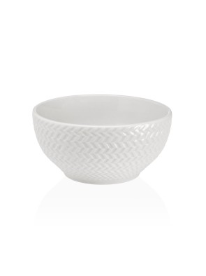 WHITE CHEVRON RELIEF MODEL BOWL