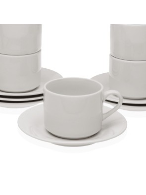 TAZA CON PLATO MODELO BLANCA 200ML