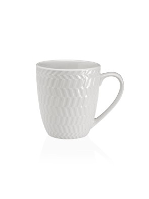 MUG O TAZA DE DESAYUNO MODELO RELIEVE CHEVRON 350ML