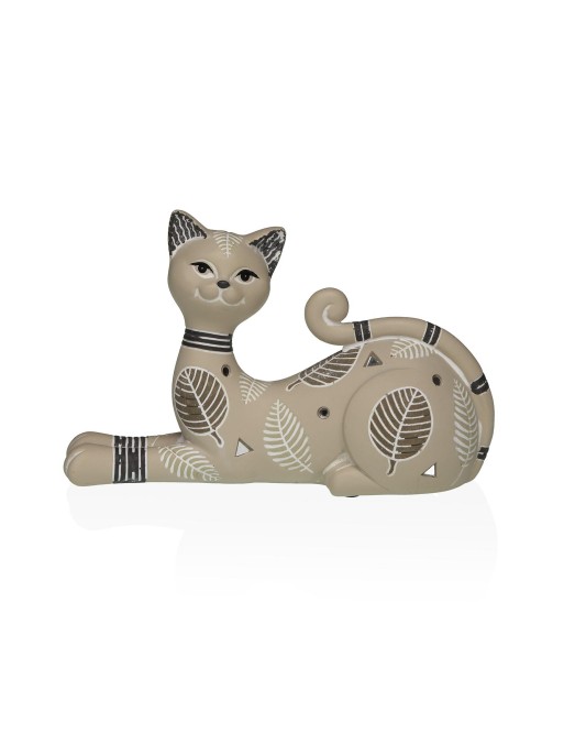 DEKORATIVE FIGUR BEIGE KATZE MODELL 20x14,5CM