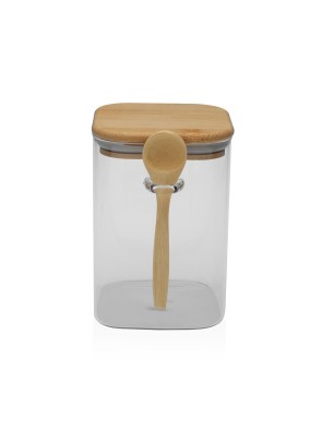 BOROSILICATE GLASS JAR WITH SPOON 850ML