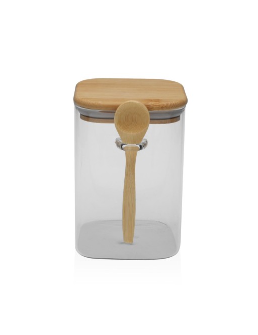 BOROSILICATE GLASS JAR WITH SPOON 850ML