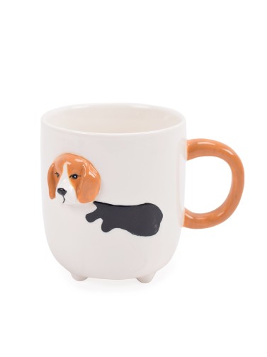 MUG O TAZA DE DESAYUNO MODELO PERRO CON RELIEVE